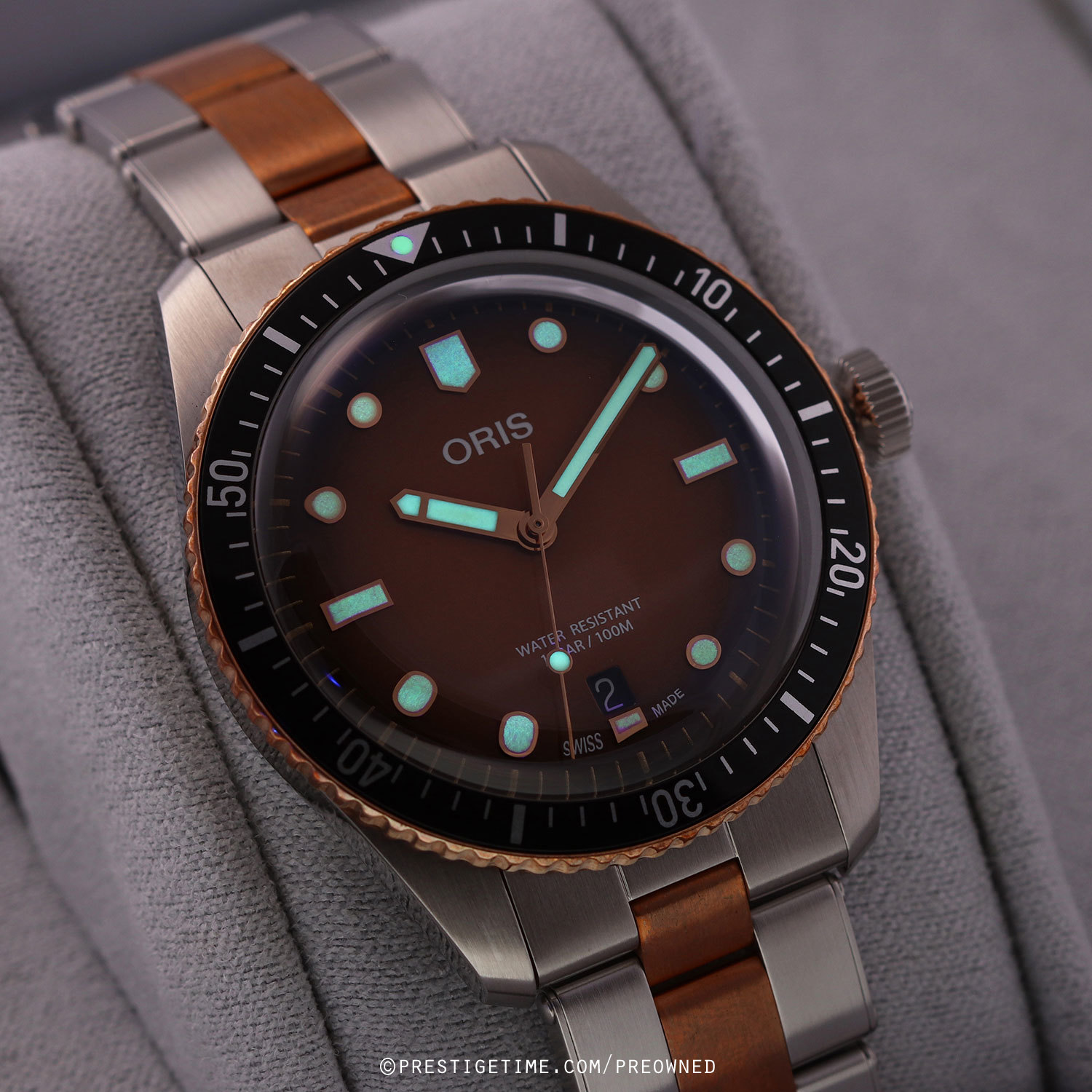 Pre-owned Oris Divers Sixty-Five Sunset 40mm 01 733 7707 4356-07 8